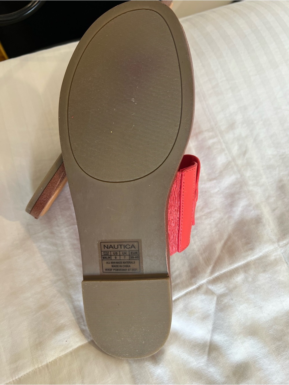 Nautica Women's Red Open-Toe Slide Heel